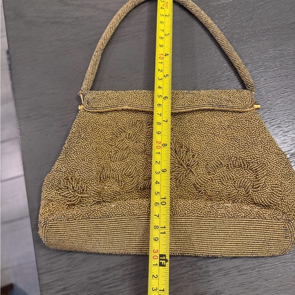 👑Vintage 1950s Gold Beaded Evening Bag NM Style - Picture 4 of 16